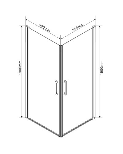 Душевой уголок 88,6x88,6 см Vincea Orta VSS-1O9090CL прозрачное