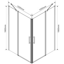 Душевой уголок 98,6x98,6 см Vincea Orta VSS-1O1010CL прозрачное