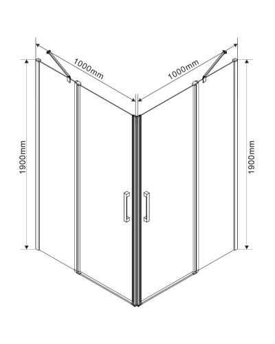 Душевой уголок 98,6x98,6 см Vincea Orta VSS-1O1010CL прозрачное