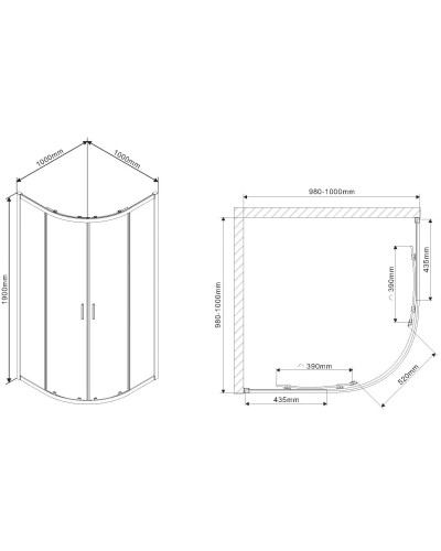 Душевой уголок 100x100 см Vincea Scala VSQ-2SC100CL прозрачное