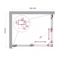 Душевой уголок BelBagno LUCE-AH-2-100/80-P-Cr