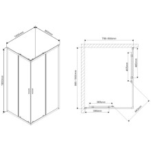 Душевой уголок 100x80 см Vincea Scala VSS-2SC8010CL прозрачное