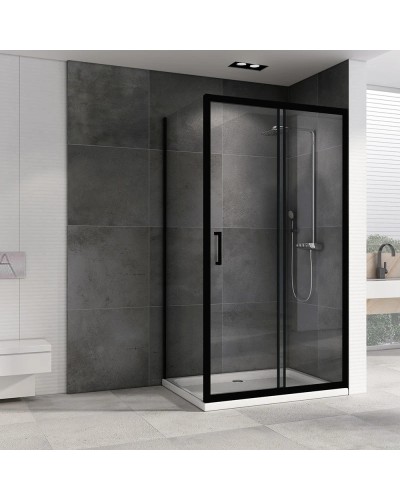 Душевой уголок 140х100 см Abber Schwarzer Diamant AG30140B-S100B прозрачное