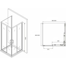 Душевой уголок 90х90 см Abber Schwarzer Diamant AG02090B-S90B прозрачное