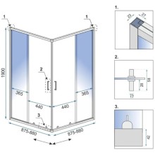 Душевой уголок 88х88 см Rea Punto REA-K4801 прозрачное