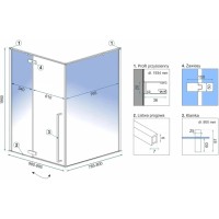 Душевой уголок 99,5х80 см Rea Fargo REA-K4907 прозрачное
