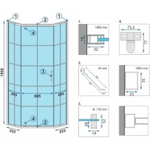 Душевой уголок 80х80 см Rea Hex REA-K8969 прозрачное