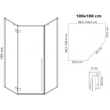 Душевой уголок 100х100 см Rea Diamond REA-K5623 прозрачное