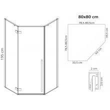 Душевой уголок 80х80 см Rea Diamond REA-K6615 прозрачное