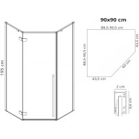 Душевой уголок 90х90 см Rea Diamond REA-K4904 прозрачное