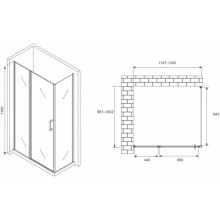 Душевой уголок 120х100 см Abber Sonnenstrand AG04120S-S100 прозрачное