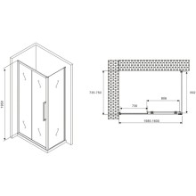 Душевой уголок 160х75 см Abber Schwarzer Diamant AG30160BH-S75B прозрачное