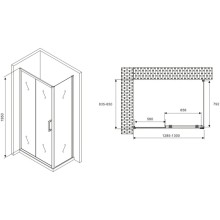 Душевой уголок 130х85 см Abber Schwarzer Diamant AG30130B-S85B прозрачное