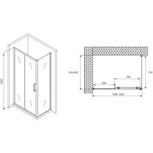 Душевой уголок 140х85 см Abber Schwarzer Diamant AG30140B-S85B прозрачное