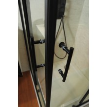 Душевой уголок Cezares Eco 90x90 ECO-O-A-2 профиль Черный стекло прозрачное