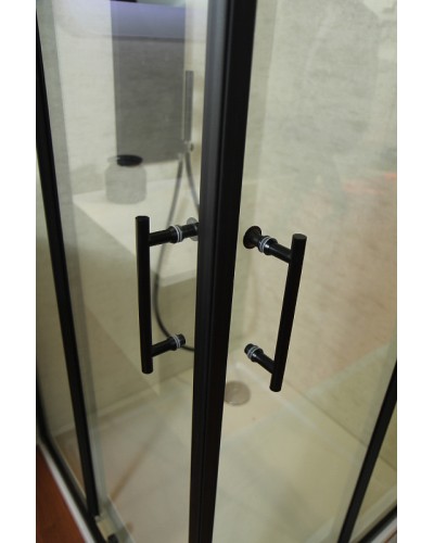 Душевой уголок Cezares Eco 90x90 ECO-O-A-2 профиль Черный стекло прозрачное