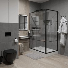 Душевой уголок 120х80 см Niagara NG-0220-08BLACK прозрачное