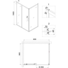 Душевой уголок 90х90 см Niagara NG-42-9AG-A90G прозрачное