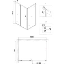 Душевой уголок 100х70 см Niagara NG-42-10AG-A70G прозрачное