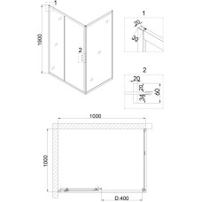 Душевой уголок 100х100 см Niagara NG-42-10AG-A100G прозрачное