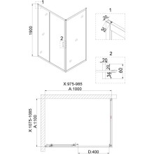 Душевой уголок 100х110 см Niagara NG-42-10AG-A110G прозрачное