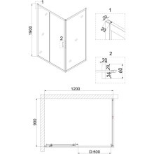 Душевой уголок 120х90 см Niagara NG-42-12AG-A90G прозрачное