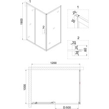 Душевой уголок 120х100 см Niagara NG-42-12AG-A100G прозрачное