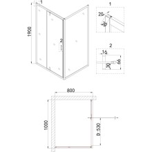 Душевой уголок 100х80 см Niagara NG-43-10AG-A80G прозрачное