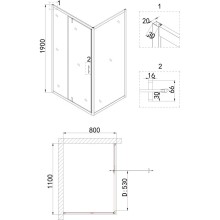 Душевой уголок 110х80 см Niagara NG-43-11AG-A80G прозрачное