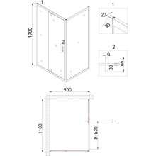 Душевой уголок 110х90 см Niagara NG-43-11AG-A90G прозрачное