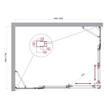 Душевой уголок BelBagno LUCE-AH-22-150/110-C-Cr