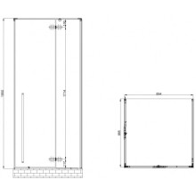 Душевой уголок 89,4х88,5 см Abber Eins AG06099B прозрачное
