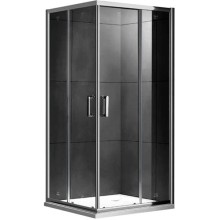 Душевой уголок Gemy Victoria 100x100 квадратный профиль Хром стекло прозрачное