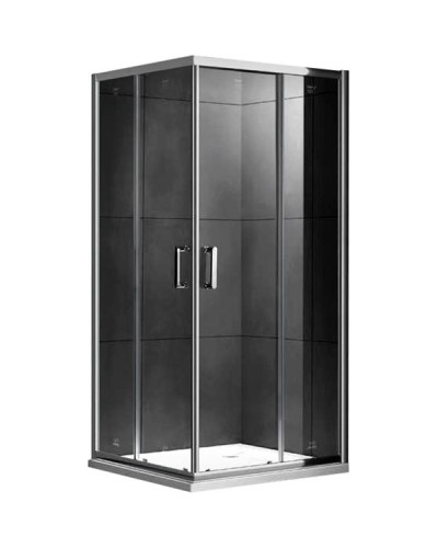 Душевой уголок Gemy Victoria 100x100 квадратный профиль Хром стекло прозрачное