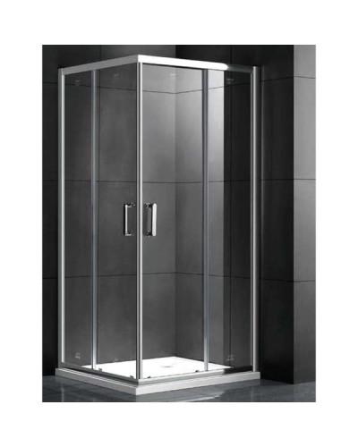 Душевой уголок Gemy Victoria 100x100 квадратный профиль Хром стекло прозрачное