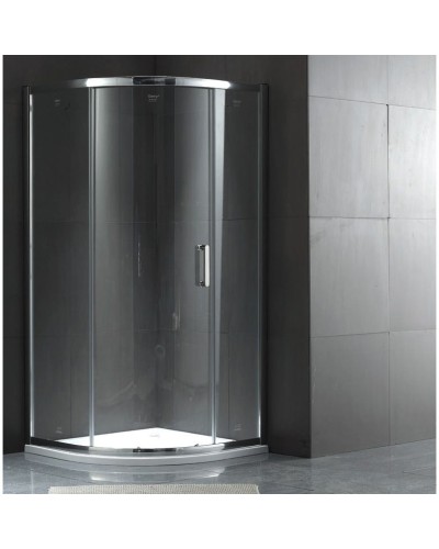 Душевой уголок Gemy Victoria 90х90 радиальный одна дверца профиль Хром стекло прозрачное