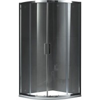 Душевой уголок Gemy Victoria 80х80 радиальный две дверцы профиль Хром стекло прозрачное