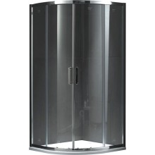 Душевой уголок Gemy Victoria 80х80 радиальный две дверцы профиль Хром стекло прозрачное