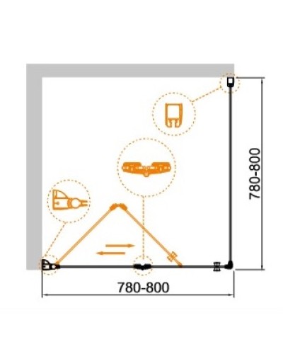 Душевой уголок CEZARES ECO-O-AS-1-80-C-Cr