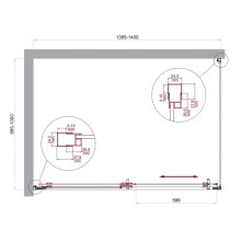 Душевой уголок BelBagno LUCE-AH-1-140/100-C-Cr