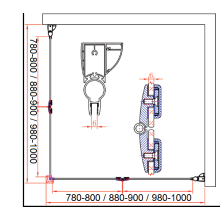 Душевой уголок CEZARES ELENA-W-ASH-2-100/90-C-Cr
