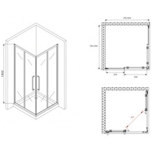 Душевой уголок 80х80 см Abber Schwarzer Diamant AG02080BMH матовое