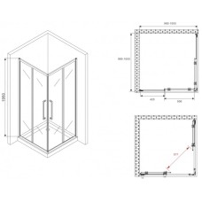 Душевой уголок 100х100 см Abber Schwarzer Diamant AG02100BDTH тонированное