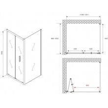 Душевой уголок 120х100 см Abber Sonnenstrand AG07120B-S100B прозрачное