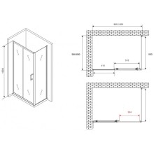 Душевой уголок 100х60 см Abber Schwarzer Diamant AG30100B5-S60B5 прозрачное