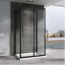 Душевой уголок 110х60 см Abber Schwarzer Diamant AG30110BH-S60B-S60B прозрачное