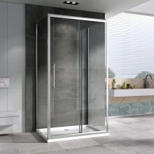 Душевой уголок 110х50 см Abber Schwarzer Diamant AG30110H-S50-S50 прозрачное