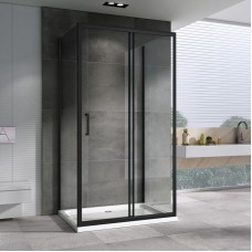 Душевой уголок 120х60 см Abber Schwarzer Diamant AG30120B-S60B-S60B прозрачное