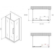 Душевой уголок 120х50 см Abber Schwarzer Diamant AG30120BH-S50B прозрачное