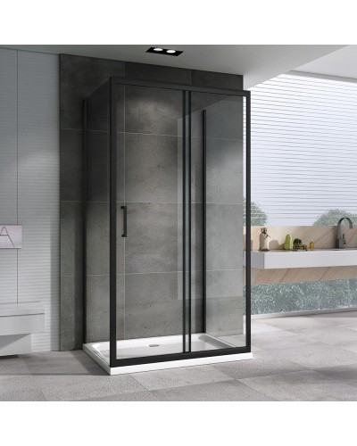 Душевой уголок 130х50 см Abber Schwarzer Diamant AG30130B-S50B-S50B прозрачное